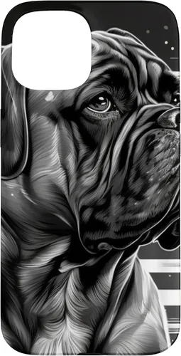Vista 6 de iPhone 16 Bullmastiff Dog Black And White American Flag Bullmastiff Case