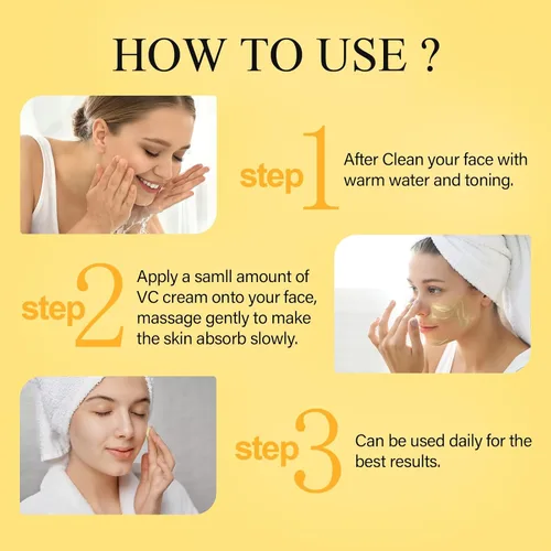 Vista 3 de SHVYOG Hidratante facial con vitamina C, crema facial de cúrcuma, hidratación antienvejecimiento, crema reafirmante e iluminadora para manchas