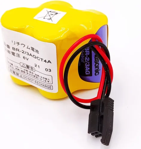 Vista 2 de Paquete de 5 baterías BR-2/3AGCT4A BR2/3AG BR2/3AG BR2/3AGCT4A para FANUC A98L-0031-0025 (conector negro)