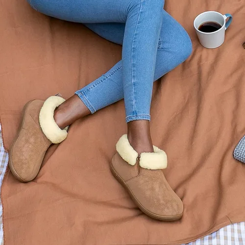 Vista 6 de RockDove Pantuflas tipo botín Sierra de piel sintética para mujer