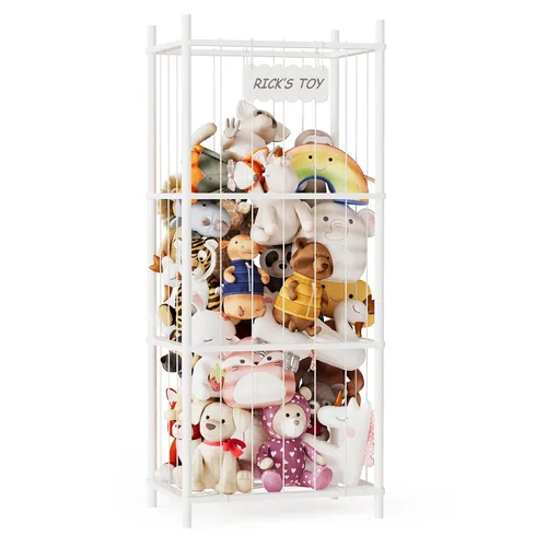Vista 11 de SpaceAid Organizador de Almacenamiento de Animales de Peluche, Soporte de Almacenamiento de Juguetes de Peluche del Zoológico de Animales de Madera