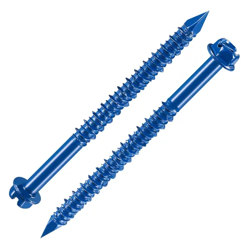 Vista 17 de Wensilon (30 piezas) 1/4 "* 1-1/4" cabeza hexagonal ranurada anclaje tornillo de hormigón cabeza hexagonal azul, utilizado para anclar mampostería