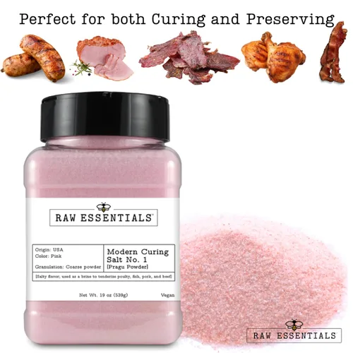 Vista 2 de Raw Essentials Sal de curado No. 1 – 6.25% de nitrito de sodio para curar carnes – Ideal para tocino, salchicha, cecina, jamón y carne en conserva