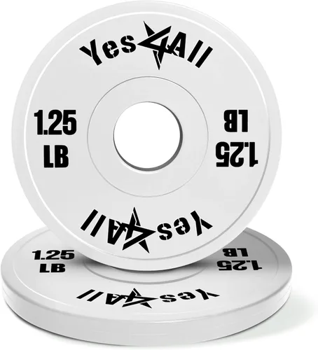 Vista 11 de Juego de placas de peso fraccional Yes4All, disponible en acero y goma, conjunto de 2/4/6 placas en tamaños de 1.25LB, 2.5LB o 5LB, micro placas