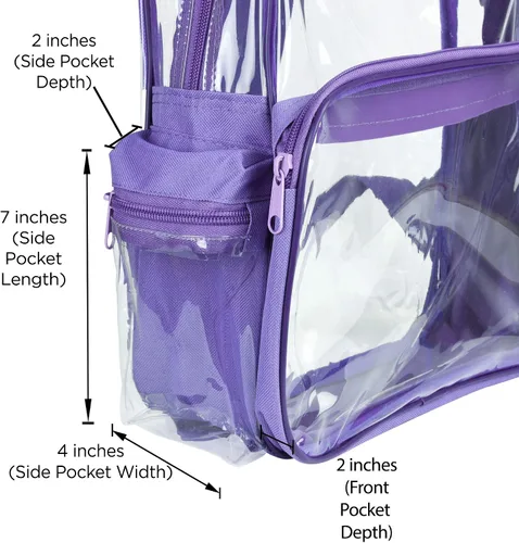 Vista 33 de DALIX Bolsas de mochila transparentes de plástico liso dorado