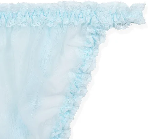 Vista 5 de Satini Bragas de bikini para mujer con volantes transparentes