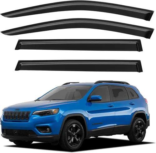 Vista 62 de YQAUTEC - Viseras para ventana, protectores contra la lluvia, compatibles con Subaru WRX 2015-2021, deflectores de viento para ventanas, viseras