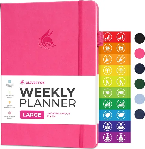 Vista 32 de Clever Fox Planner – Planificador semanal y mensual sin fecha para productividad, manejo del tiempo y objetivos – Diario organizador – A5