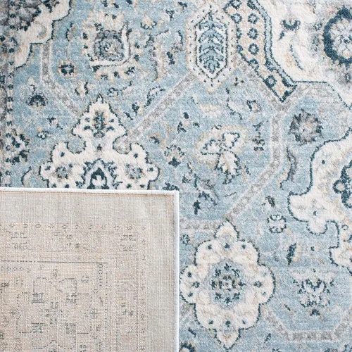 Vista 6 de SAFAVIEH - Colección Isabella, alfombra decorativa - 2'2" x 5', azul y crema, diseño oriental, no desprende pelusa y fácil cuidado, ideal para áreas