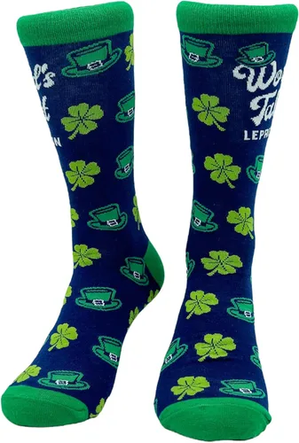 Vista 3 de Crazy Dog T-Shirts Calcetines de duende más altos del mundo para mujer, divertidos zapatos de broma folclórica del día de San Paddys, Multi - más