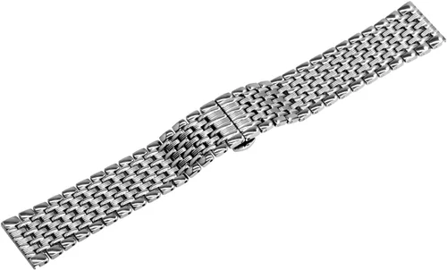 Vista 2 de Correa de reloj de metal de dos tonos con grabados cónicos de acero inoxidable para hombres y mujeres de 0.709 in, 0.787 in, 0.866 in, color negro