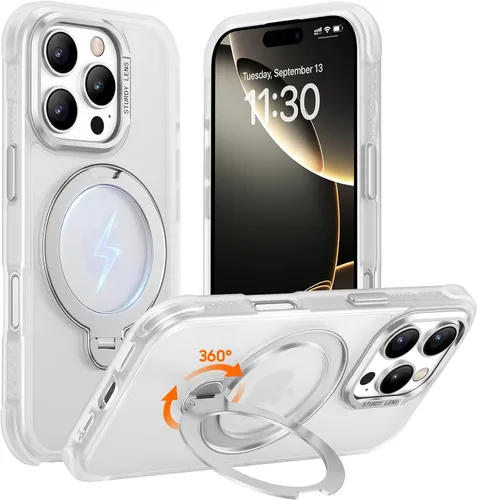 Vista 27 de Magnética para iPhone 12 e iPhone 12 Pro Funda, [con Soporte de Anillo Magnético Invisible Giratorio 360°][A Prueba de Golpes][Compatible