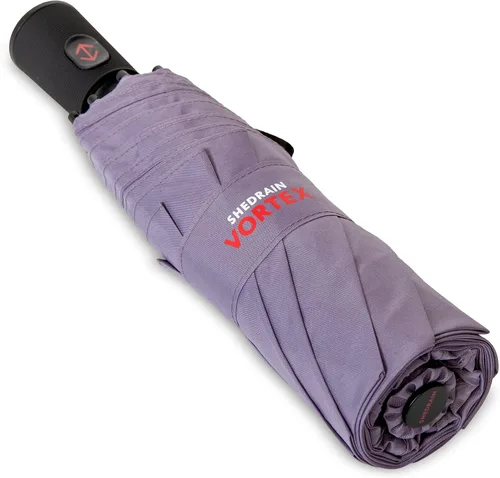 Vista 4 de ShedRain Vortex - Paraguas de viaje plegable y compacto automático, resistente al viento, botón para abrir y cerrar, toldo doble ventilado