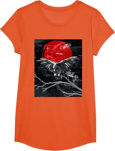 Vista 69 de Red Moon Raven - Camiseta japonesa de cuervo negro, Negro, S