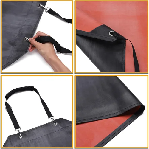 Vista 5 de Homsolver Delantal impermeable de goma gruesa, delantal ajustable para lavar platos, delantal de trabajo para cocinar, limpiar peces, jardinería
