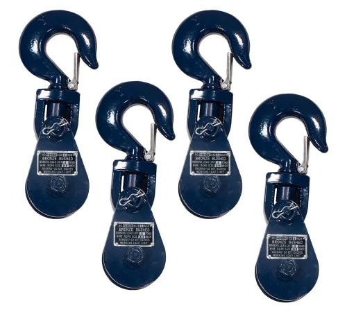 Vista 15 de Mytee Products Bloque de arrebate con gancho WLL 2 Toneladas Polea de 3"' + ' Cable de alambre de 3/8" Pulley para rescate con enrollamiento