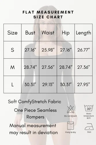 Vista 6 de Meyeeka Women's Sexy Square Neck Romper Seamless Long Sleeve Stretch Short Jumpsuits