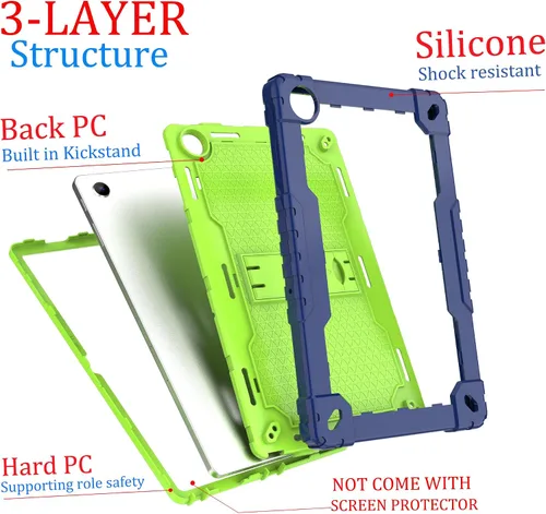 Vista 5 de Para Onn 10.4 Tablet Pro 2023 Modelo: 100110603 Funda protectora híbrida de alta resistencia con correa para el hombro para Walmart Onn 10.4 Tablet