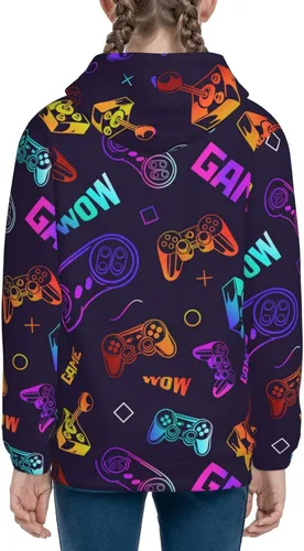 Vista 4 de Videojuegos - Sudadera con capucha y bolsillo para niños y niñas de 7 a 12 años