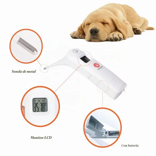 Vista 4 de Termómetro electrónico animal para mascotas Termómetro digital es un termómetro recto rápido para perros, caballos, gatos, cerdos, ovejas