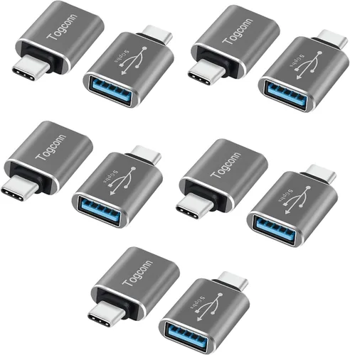 Vista 8 de Adaptador USB C a Micro USB, paquete de 2 unidades, USB tipo C (hembra) a micro USB (macho) Conector de conversión compatible con carga