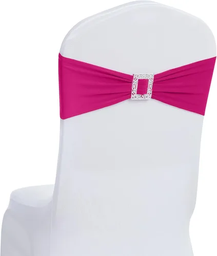 Vista 21 de Joccun 30 PCS Bandas de Spandex para Sillas con Lazos, Banda Elástica de Cubierta de Silla con Hebilla Deslizante, Lazos Elásticos Universales