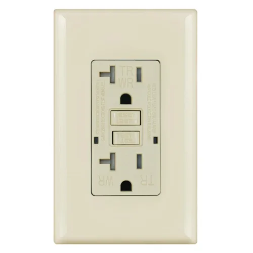Vista 21 de Micmi Toma GFCI WR negra resistente a la intemperie, resistente a manipulaciones, receptáculo TR con indicador LED, placa de pared sin tornillos