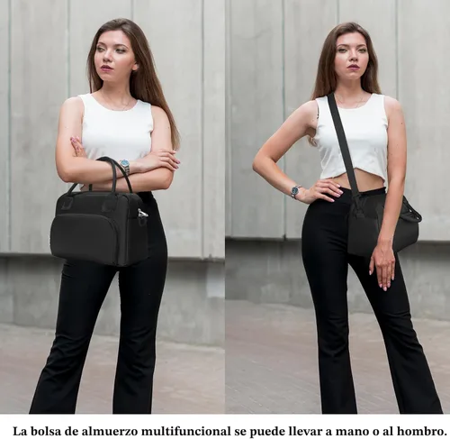 Vista 7 de MEXS - Lonchera térmica para mujeres y hombres, grande, reutilizable, para adultos, a rayas, a prueba de fugas, hielera portátil, para el trabajo