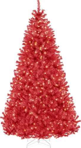 Vista 71 de Best Choice Products Árbol de Navidad azul bebé preiluminado de 6 pies, decoración navideña artificial completa con 947 puntas de rama, 250 luces