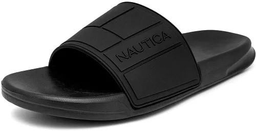 Vista 6 de Nautica Sandalias deslizantes de punta abierta para hombre - Cómodas pantuflas de ducha para interiores y exteriores Portero de la Marina