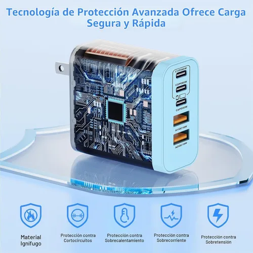 Vista 4 de QZIIW Bloque de cargador rápido de pared USB C, bloque de carga rápida tipo Azul