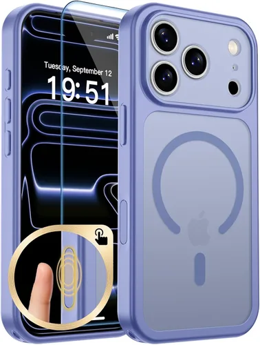 Vista 162 de zapica Funda magnética para iPhone Air, con protector de pantalla de vidrio templado, compatible con MagSafe, translúcida mate, a prueba de golpes