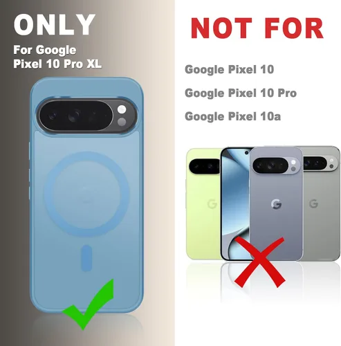 Vista 1742 de Funda para Google Pixel 10 Pro XL, cubierta magnética mate, color negro Fit for MagSafe, Screen Protector included, Shockproof Military Grade
