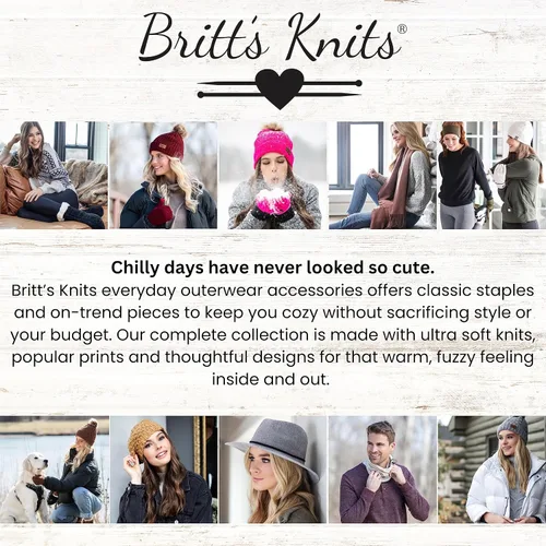 Vista 6 de Britt's Knits Sombrero de punto forrado de felpa con pompón para mujer