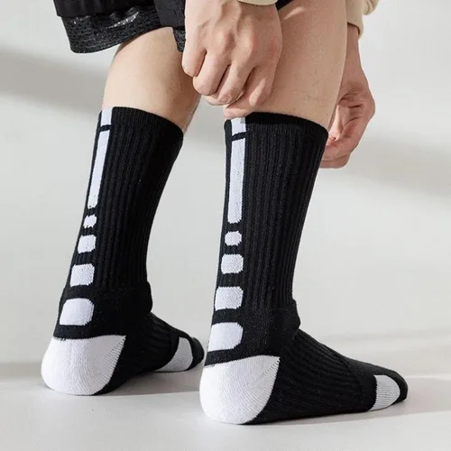 Vista 3 de Fraobbg 4 pares de calcetines atléticos para hombre, gruesos, protectores, amortiguadores deportivos, de élite, baloncesto, fútbol, compresión, 7-12