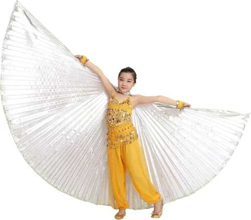 Vista 5 de MUNAFIE Disfraces de Halloween para danza del vientre, alas de Isis para niños
