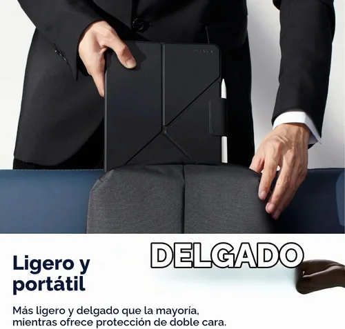 Vista 5 de PITAKA Funda para iPad Pro de 11 pulgadas, compatible con iPad Air M3/M2 de 11 pulgadas (4ª-7ª generación) y iPad Pro de 11 pulgadas Negro