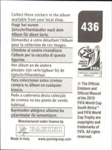 Vista 2 de Calcomanías de la Copa Mundial de la FIFA de Panini 2010 #436 Dario Veron Paraguay - Adhesivo oficial de álbum de fútbol (2 pulgadas x 1.5 pulgadas)