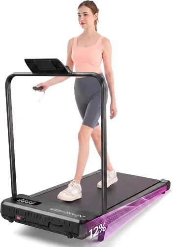 Vista 11 de ANCHEER Walking Pad with Incline - Foldable Treadmill with Handle Bar 01-rosa