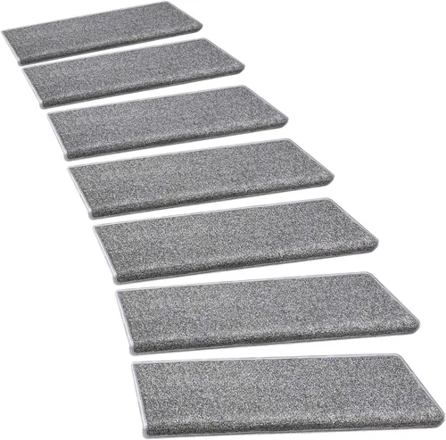 Vista 32 de PURE ERA Bullnose - Juego de peldaños de alfombra para escaleras sin cinta, antideslizantes, protectores de escaleras para interiores, alfombras