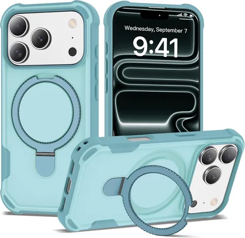 Vista 48 de Funda compatible con iPhone 12 y 12 Pro de 6.1 pulgadas con soporte de anillo magnético [protección militar contra caídas] [compatible con MagSafe]