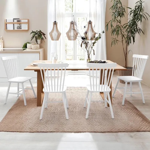 Vista 7 de LUE BONA Silla de Comedor Windsor, Juego de 2 Sillas de Comedor, Respaldo de Husillo de Madera, Sillas de Cocina Silla de Comedor de Madera, Sillas