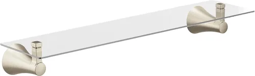 Vista 8 de Moen Flara YB0390BG - Estante de tocador de baño de vidrio dorado cepillado, 21 pulgadas de ancho x 5.19 pulgadas de profundidad x 3 pulgadas