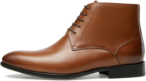 Vista 4 de Journey West Botas Chelsea para hombre con cordones Chukka para tobillo de cuero para hombre