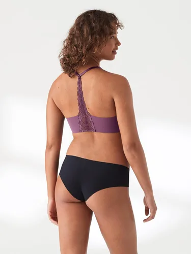 Vista 2 de True & Co - Brasier de encaje de espalda cruzada para mujer, de microfibra True Body