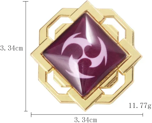 Vista 5 de Genshin Impact Vision Broche luminoso Ojo de Dios - Accesorios para proyectos de juego para mujer, Metal, Sin gemas.