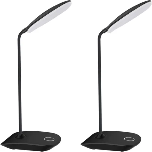 Vista 10 de Deeplite - Lámpara de escritorio LED con cuello de ganso flexible de 3 niveles de brillo, lámpara de mesa operada por batería de 5 W, control