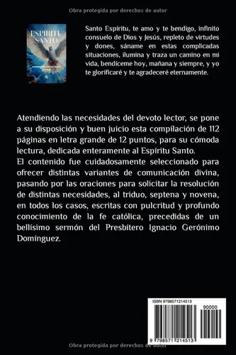 Vista 2 de Espíritu Santo. Oraciones, Triduo, Septena y Novena Letra grande (Santísima Trinidad) (Spanish Edition)