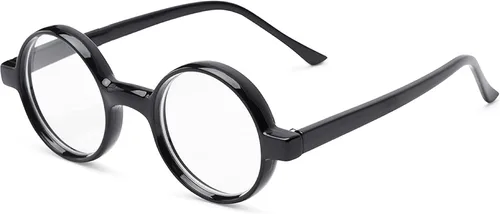 Vista 9 de The Wizard - Gafas de lectura redondas estilo nerd, lectores totalmente redondos, tortuga negra y marrón