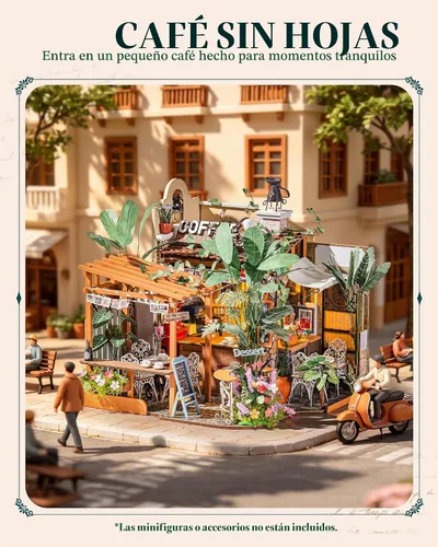 Vista 6 de Rolife Leafree Café DIY Kit de casa en miniatura con luz LED